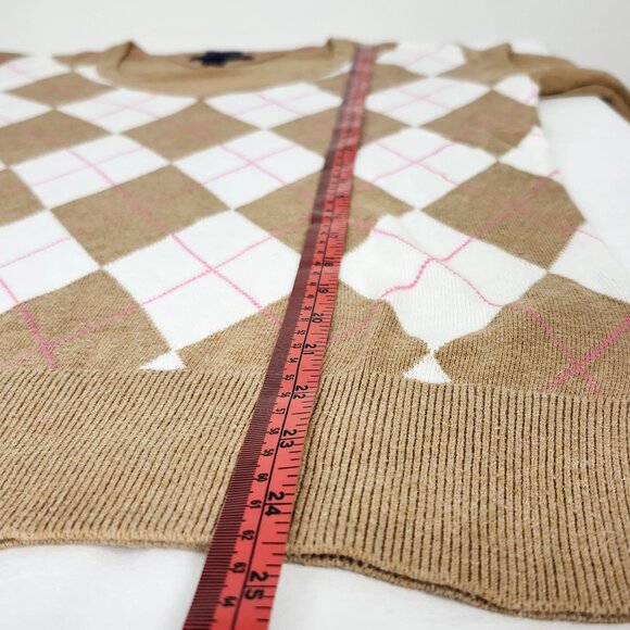 Tommy Hilfiger Pima Cotton Argyle Sweater Tennis Prep Light Academia Y2K Golf - Picture 8 of 10